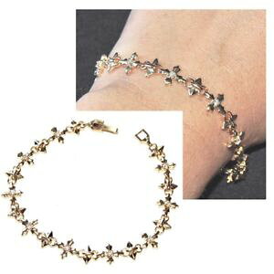 yzANZT[@lbNXbVuXbgS[hzCgNX^WGIWipulsera fino color oro malla original de cristal blanco joya