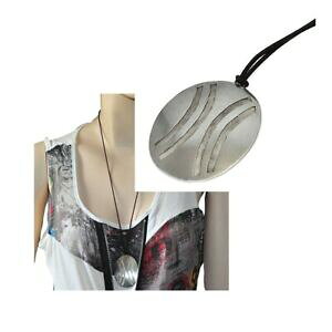 �y���������z�A�N�Z�T���[�@�l�b�N���X�G�X�j�b�N�l�b�N���X�y���_���g�X�^�[�����O�V���o�[���[�vcollar tnico colgante de plata maciza 925 y cuerda marrn joya