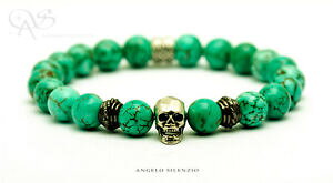 �y���������z�A�N�Z�T���[�@�l�b�N���X�^�[�R�C�Y�r�[�Y�u���X���b�g�u���X���b�g�u���X���b�gperlas pulsera turquesa 925 plata skull calavera seora pulsera caballero bracelet