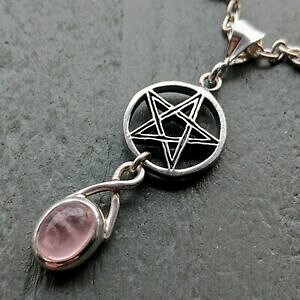 yzANZT[@lbNXy_gX^[OVo[[YNH[cPgplata esterlina 925 colgante de cuarzo rosa amp; pentagrama pagano wicca celta joyera