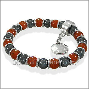 yzANZT[@lbNXVo[g[w}^CguXbguXbgmagntico hematites tono plata con rojo gata encanto pulsera brazalete
