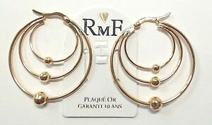 �y���������z�A�N�Z�T���[�@�l�b�N���X���f���v���[�N�N���I�[��boucle doreille ancien modele plaque or creole 3 fils decor boules