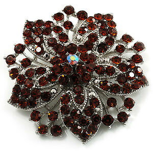 �y���������z�A�N�Z�T���[�@�l�b�N���X�r�N�g���A�u���[�`�V���o�[�I�����Wbroche victoriano corsage flor plata y color mbar