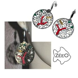 【送料無料】アクセサリー　ネックレスオニキスポアソンzeeo boucles doreilles originales acier corail onyx vert perle poisson bijou