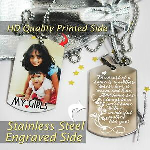 �y���������z�A�N�Z�T���[�@�l�b�N���X�J�X�^���e�L�X�g�s�b�N�y���_���gfoto personalizado impreso, foto y texto picgrabado colgante placa militar de alta calidad
