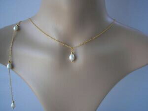 �y���������z�A�N�Z�T���[�@�l�b�N���X�`�F�[�����C�h�o�b�N�l�b�N���Xv7b collar de perlas de teln de fondo en forma de lgrima vuelta cadena nupcial dama de honor boda fiesta