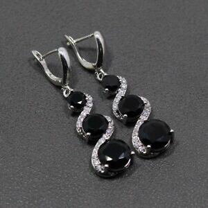 yzANZT[@lbNXzCgTt@CAgp[Yy_gCOX^[OVo[hbvEhhermoso negro zafiro blanco topacio plata esterlina gota colgante pendientes re