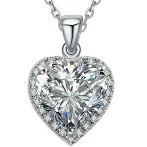 �y���������z�A�N�Z�T���[�@�l�b�N���X�N���A�z���C�g�S�[���h�n�[�g�y���_���g�l�b�N���X�C���`oro blanco acabado claro corazn colgante collar 18 calidad joyera nupcial uk