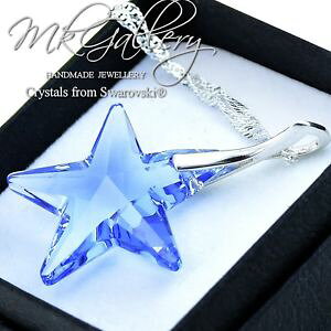 yzANZT[@lbNXX^[OVo[lbNXCgX^[Tt@CANX^XtXL[collar de plata esterlina 925 * luz zafiro * 28mm estrella cristales de swarovski