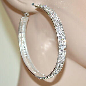 yzANZT[@lbNXAWFgorecchini donna argento cerchi strass cristalli brillanti eleganti cerimonia f91