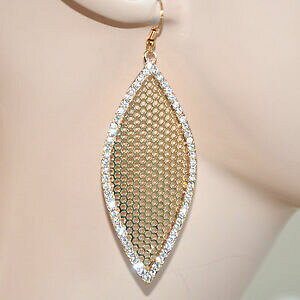 �y���������z�A�N�Z�T���[�@�l�b�N���X�S�[���h�C�������Oorecchini donna oro cerimonia dorati strass eleganti pendientes 319
