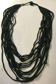 【送料無料】アクセサリー　ネックレスアールデコビンテージマルチストランドシードパールネックレスart deco vintage negro multi strand semilla perla collar