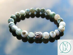 yzANZT[@lbNXub_c[uXbgbuddha tree agate natural gemstone bracelet 69 elasticated healing stone
