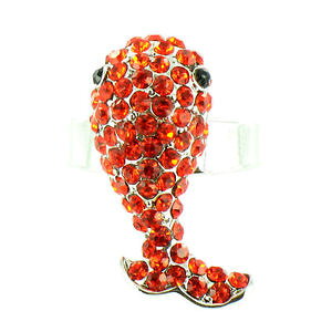 �y���������z�A�N�Z�T���[�@�l�b�N���X�����O�I�����Worange on silver plated goldfish rings