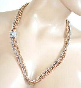 �y���������z�A�N�Z�T���[�@�l�b�N���X�A���W�F���g�s���N�S�[���h�R���A�[collana argento oro rosa girocollo donna strass dorata collier elegante a77