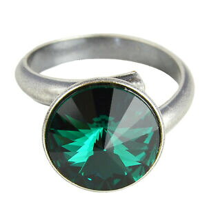 yzANZT[@lbNXVo[OXtXL[NX^HEhGhO[grevenkmper anillo plata swarovski cristal redondo rivoli statement emerald verde