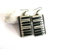 【送料無料】アクセサリー　ネックレスレディースイヤリングピアノmujeres seoras genuino pendientes de msica de piano regalo hecha a mano joyera marrn para ella