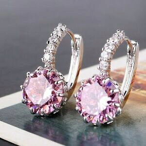 yzANZT[@lbNXzCgS[htBEhJbgsNTt@CANX^gp[YCOtbNoro blanco 18 ct relleno zafiro rosa corte redondo pendientes gancho de c