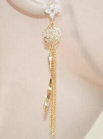 【送料無料】アクセサリー　ネックレスゴールドorecchini oro eleganti fili pendenti strass cristalli eleganti cerimonia 1099