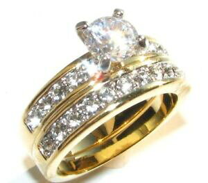 yzANZT[@lbNXOXtXL[NX^Zbgah joyas impresionante conjunto anillo de oro electrochapado cristales de swarovski