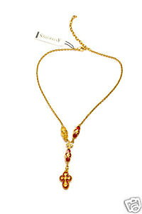 �y���������z�A�N�Z�T���[�@�l�b�N���X�S�[���f���g�[���^�O�N���X�l�b�N���Xantiquities tono dorado collar de cruz nuevo con etiqueta 457cm msrp