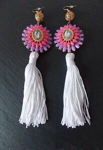 yzANZT[@lbNXsNCbNWG[zCg^bZxXgZ[CMXrosa y lila con joyas pendientes de declaracin de borla blancavendedor de reino unido