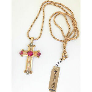 �y���������z�A�N�Z�T���[�@�l�b�N���X�S�[���f���g�[���^�O�N���X�l�b�N���Xantiquities tono dorado collar de cruz nuevo con etiqueta 102cm msrp