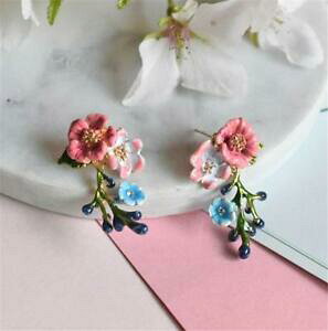 �y���������z�A�N�Z�T���[�@�l�b�N���X�C�������O�G�i����cg2767 bonito esmaltado pendientes de flor