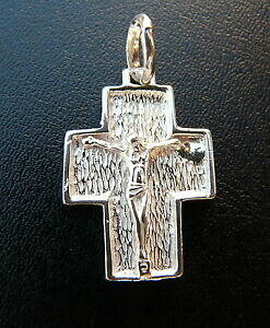 �y���������z�A�N�Z�T���[�@�l�b�N���X�N���[�`�F�L���X�g�A���W�F���g�X�^�[�����O�V���o�[croce con cristo ciondolo argento 925 millesimi sterling silver