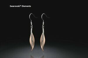 yzANZT[@lbNXv[NXtXL[[Yboucles doreilles feuille larme plaqu or rose et blanc swarovski elements