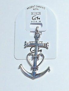 �y���������z�A�N�Z�T���[�@�l�b�N���X�A���W�F���g�N�����f1 pendentif argent 9251000 croix de camargue ou camarguaise 3,5 cm