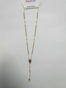 yzANZT[@lbNXt@bVS[hmoda86 donna collana rosario acciaio medaglietta madonnina oro idea regalo