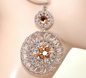 yzANZT[@lbNXt[vCOx[Wpendientes de aro mujer beige plata crculos filigrana tnico cristales bb30