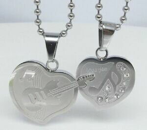 yzANZT[@lbNXM^[p[gi[XeXg[[p[gi[`F[`F[cadena de socios guitarra msica corazn de acero inoxidable 2 socios remolque cadenas gg56