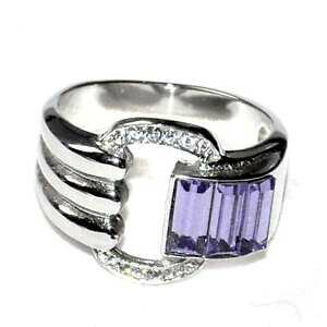 yzANZT[@lbNXoCIbgNX^Obague en acier inoxydable cristal violet et blanc t 56 bijou ring1