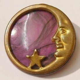 【送料無料】アクセサリー　ネックレスブローチヴィンテージbroche ancien bijou vintage lune couleur mauve marbr couleur vieil or 1862