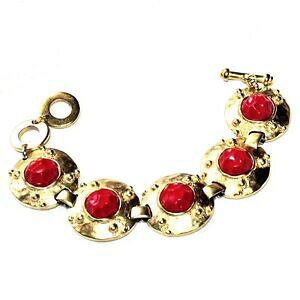 yzANZT[@lbNXuXbgNGC^[}bgS[hJ{Vleritz pulsera creador color oro mate y cabujones rojos joya