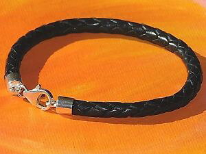 yzANZT[@lbNXU[A[gxCVo[uXbgfB[Xseoraspara hombre 5mm negro de cuero trenzado amp; pulsera de plata de leylyme baha arte