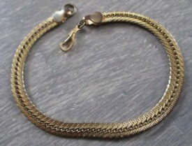 【送料無料】アクセサリー　ネックレスブレスレットビンテージプレートancien bracelet bijou vintage couleur vieil or maille miroir plate souple 3365