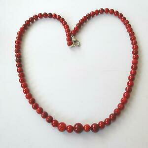 �y���������z�A�N�Z�T���[�@�l�b�N���X�A���W�F���gcollana donna corallo argento con sfere di corallo bambu 6 mm 47 cm 123 p