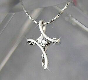 �y���������z�A�N�Z�T���[�@�l�b�N���X�N���X�^���l�b�N���X�N���X�y���_���gk�z���C�g�S�[���hcollar cadena cruz colgante cristal oro blanco 18k chapado plata idea de regalo