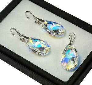 yzANZT[@lbNXCOZbgNX^XtXL[NX^pendientes de plata esterlina 925set 22 mm pera cristal ab cristales de swarovski