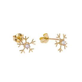 【送料無料】アクセサリー　ネックレススノーフレークゴールドイヤリングcopo de nieve de oro 9ct aretes cz transparentes