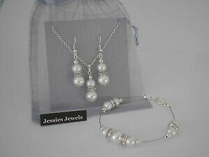 yzANZT[@lbNXChlbNXuXbgCOZbghbvgota de perla collar pulsera pendientes conjunto de joyera novia dama de honor baile de graduaci