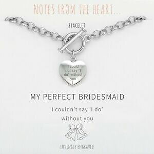 �y���������z�A�N�Z�T���[�@�l�b�N���X�V���o�[�u���X���b�gregalo perfecto para dama de honor pulsera de plata del corazn sentimiento grabado bolsa boda