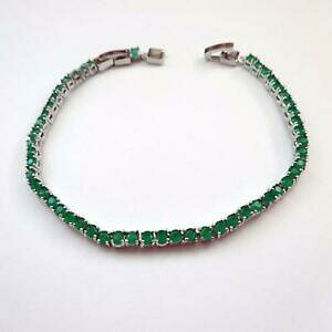 yzANZT[@lbNXejXAWFgbracciale tennis uomo donna colore argento con smeraldi 18 20 cm 86 n