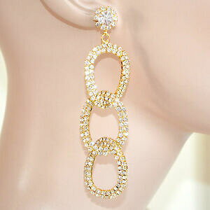 �y���������z�A�N�Z�T���[�@�l�b�N���X�S�[���h�C�������Oorecchini cerchi donna oro cristalli strass da cerimonia sposa earrings 400b