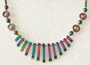yzANZT[@lbNXw}^CglbNXCOZbgllamativa metlico arco iris hematites cnico collar y pendientes conjunto de regalo