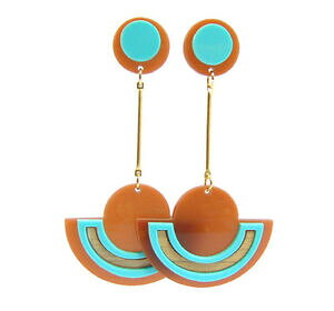 yzANZT[@lbNXCOS[hCOk[huE^[RCYaretes pendientes de dorado, nude, braun amp; turquesa color, de ctia levy