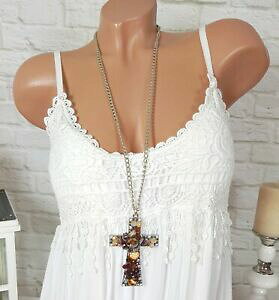 yzANZT[@lbNXlbNXVo[NXjbPuEp[`F[g[[seora collar cruz pedrera plata larga cadena perlas remolque marrn sin nquel